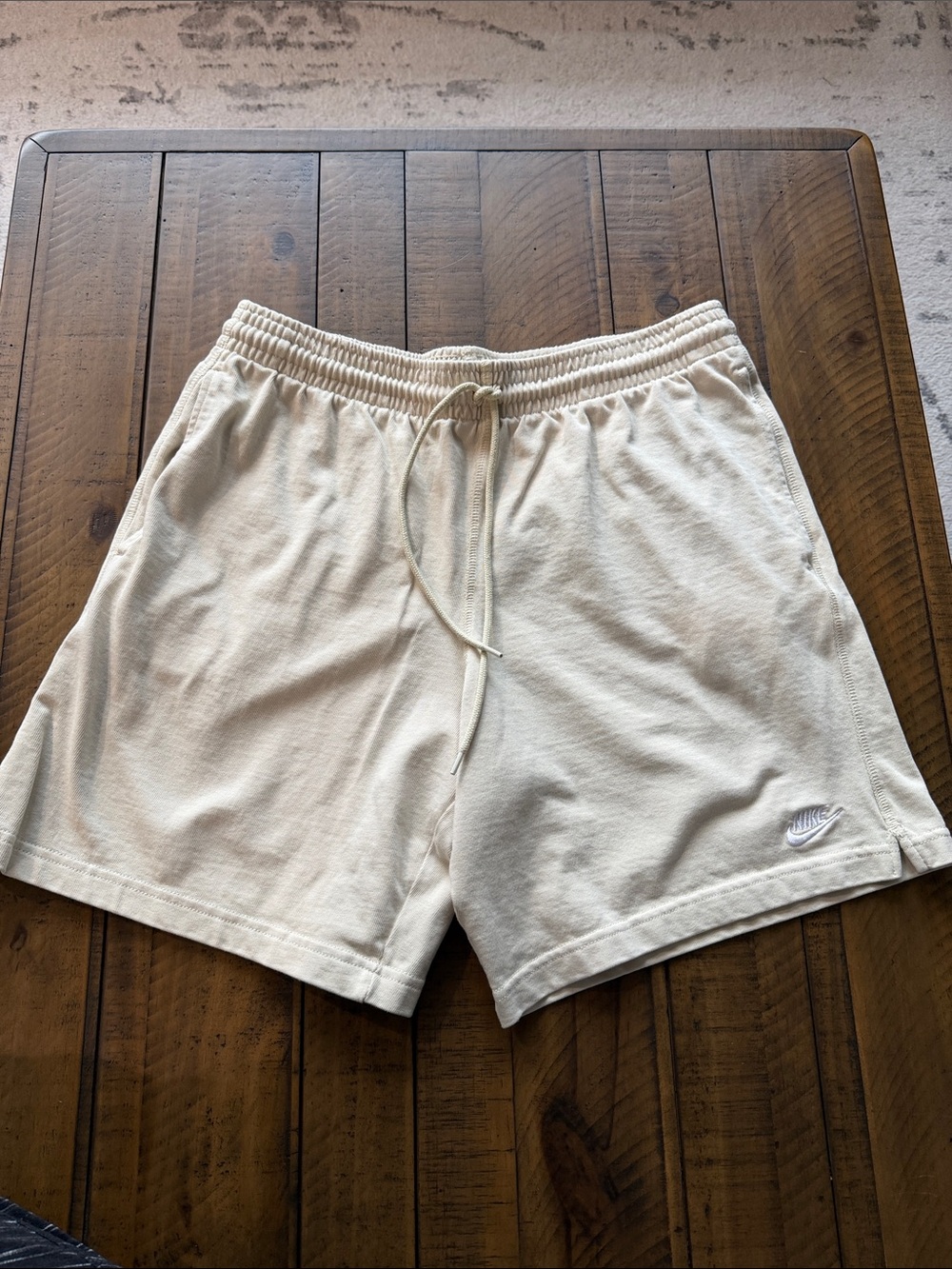 Nike Men’s Light Cream Athletic Knit Shorts